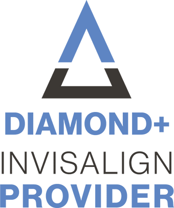 Diamond Plus Invisalign Provider recognition logo at Stone Oak Orthodontics, Stone Oak Office and Dominion Office, San Antonio, TX